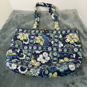 Vera Bradley Tote Mod Floral Blue Purse Fabric